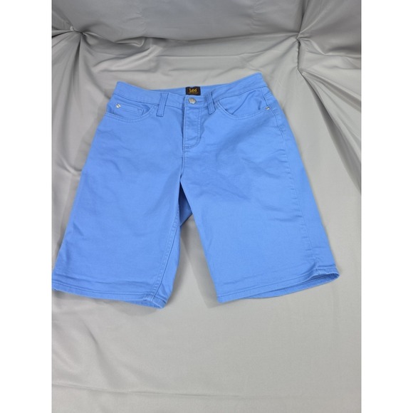 Lee Pants - Lee Women's Mid Rise Sky Blue Bermuda Shorts Size 6 Stretch